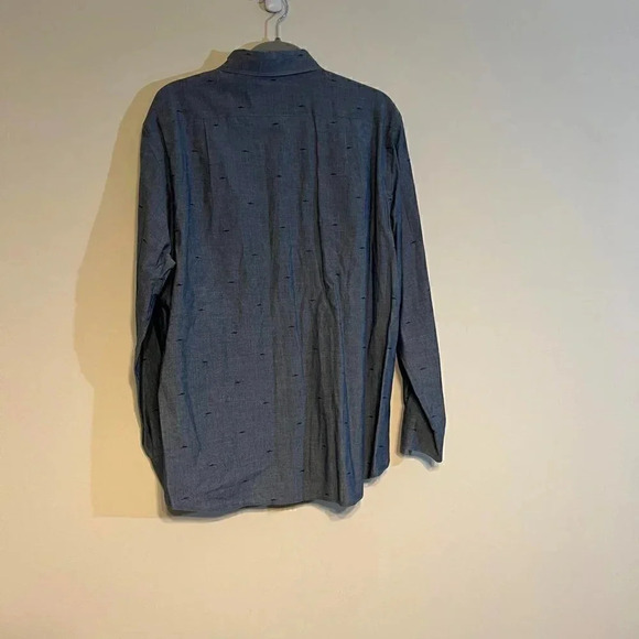 J. McLaughlin Men's Button Down Dolphin Print Gray Large Slim Fit Shirt - Picture 5 of 7